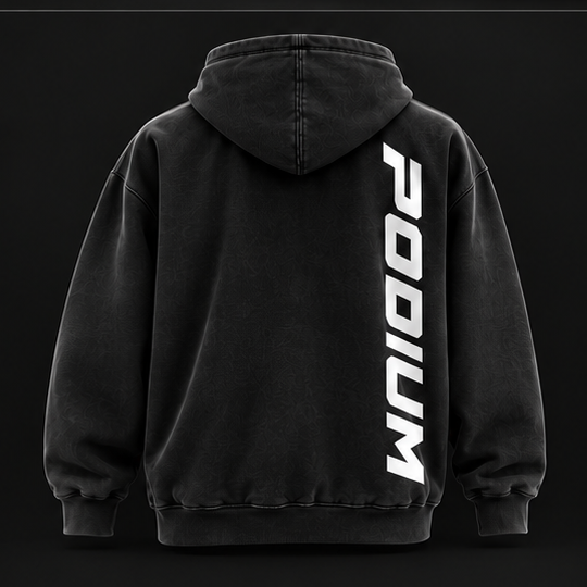 PODIUM Heavyweight Hoodie in Black, back