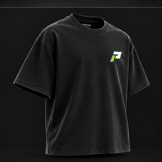 PODIUM Heavyweight Tee in Black, three-quarter view