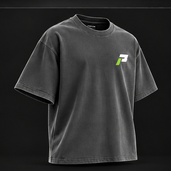 PODIUM Heavyweight Tee in Dark Gray, three-quarter view
