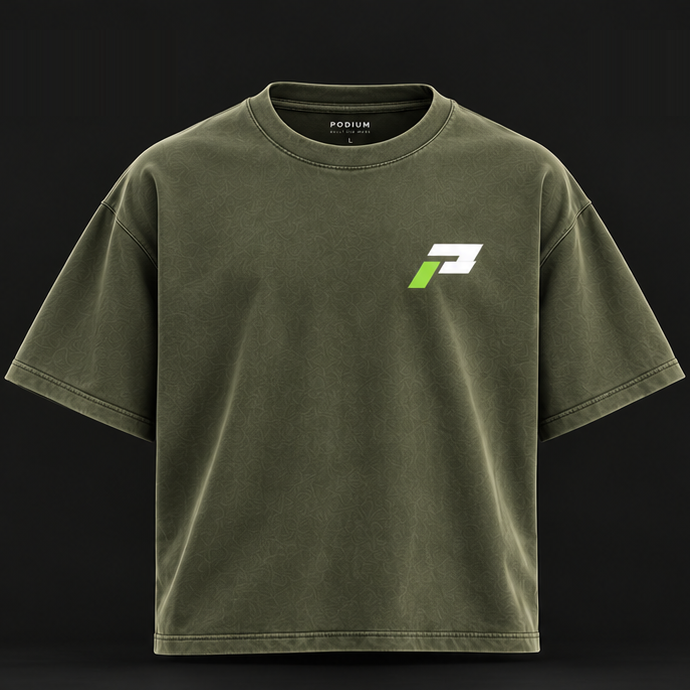 PODIUM Heavyweight Tee in Olive Green, front